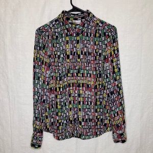 Sheer, geometric pattern blouse